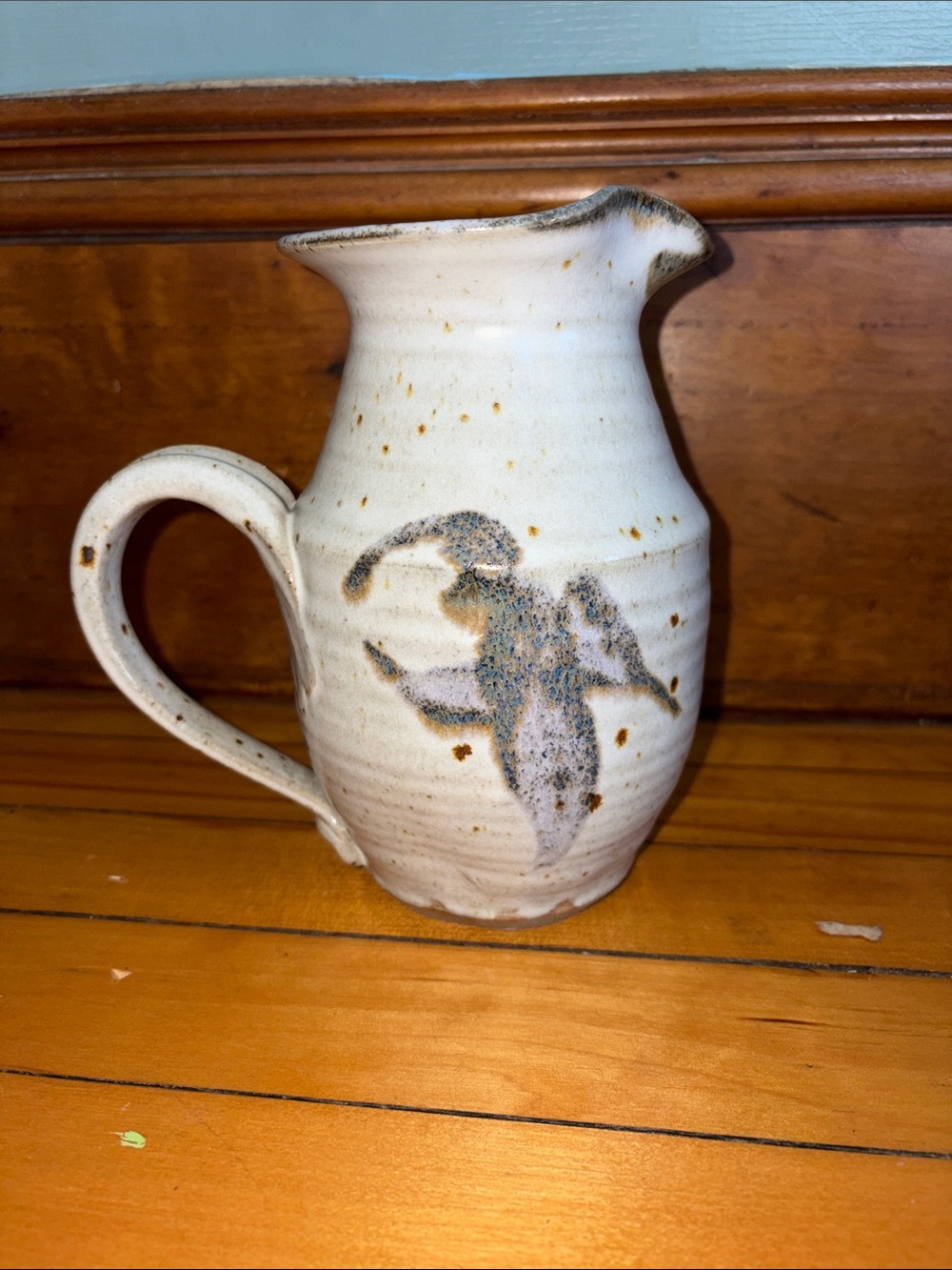 Stone Soldier Pottery Handmade Ceramic Pitcher Jacksonville VT vintage